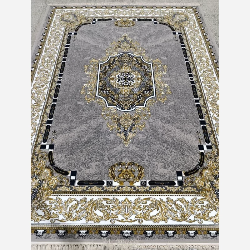 فرش ماشینی 12متری اقتصادی  کاشان نقشه ویترین نقره ایی مناسب جهیزیه