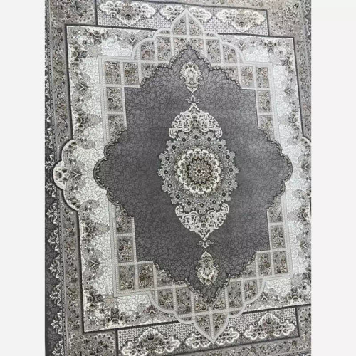 فرش ماشینی اکریلیک 6متری ضخیم 1200شانه نقشه زیبای منالیزه نقره ایی مناسب خاص پسندان