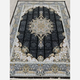 فرش کاشان 6متری جدید نقشه رومینا سرمه ایی مناسب دکوراسیون خاص