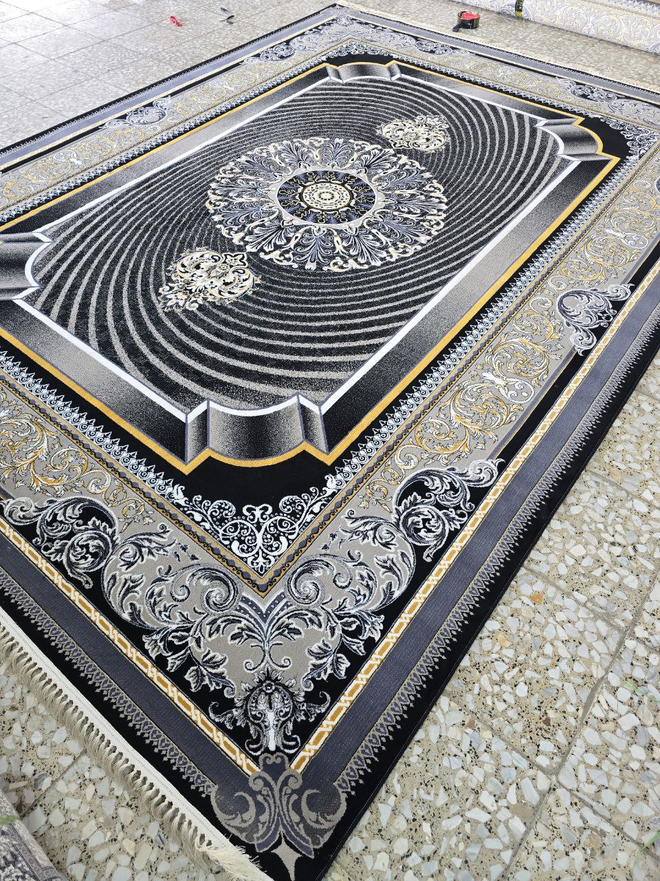 فرش 700شانه 9متری نقشه زیبای گیلداسرمه ایی مناسب دکوراسیون خاص