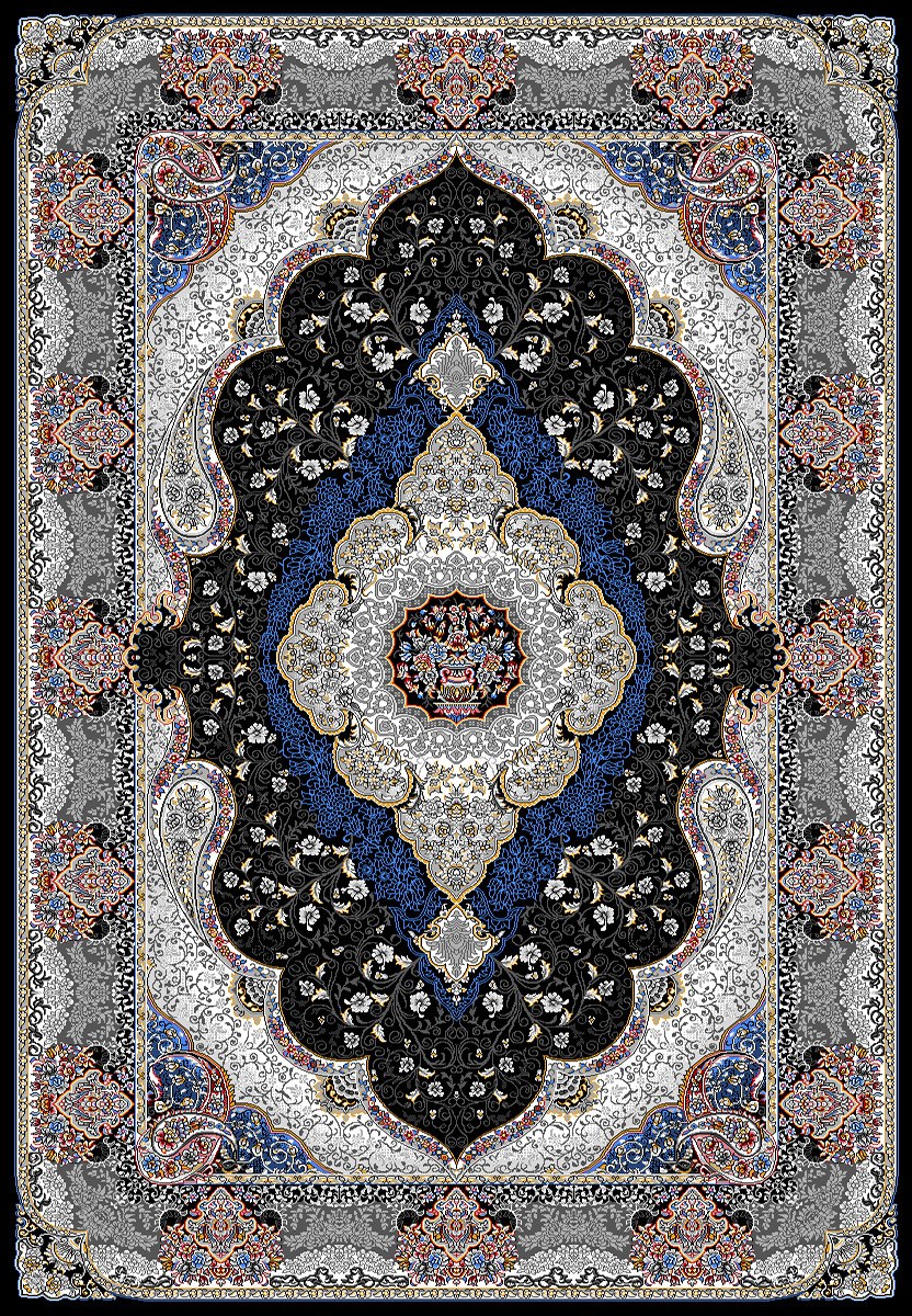 فرش ماشینی 6 متری کاشان، نقشه افشان کرم، کد 1035