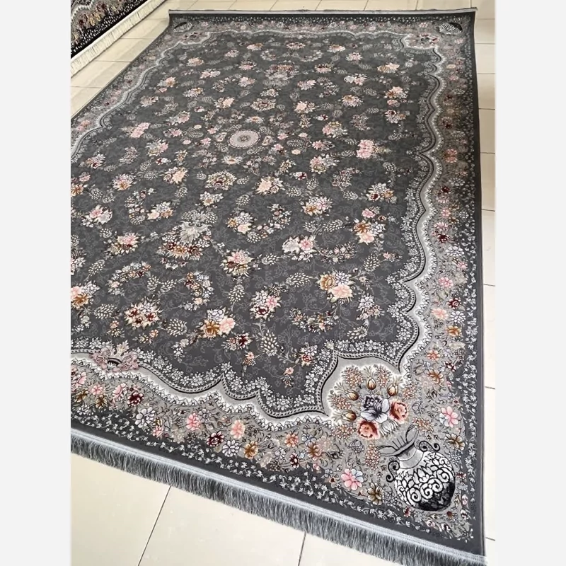فرش ماشینی 6متری 700شانه تمام اکریلیک سنگین وزن نقشه رها دودی