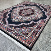 فرش ماشینی 4متری کاشان نقشه ناردون سرمه ایی (ارسال رایگان)