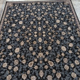 فرش ماشینی 12متری کاشان نقشه هستی سرمه ای(ارسال رایگان)