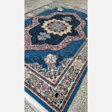 فرش ماشینی 9متری کاشان نقشه کارینا آبی