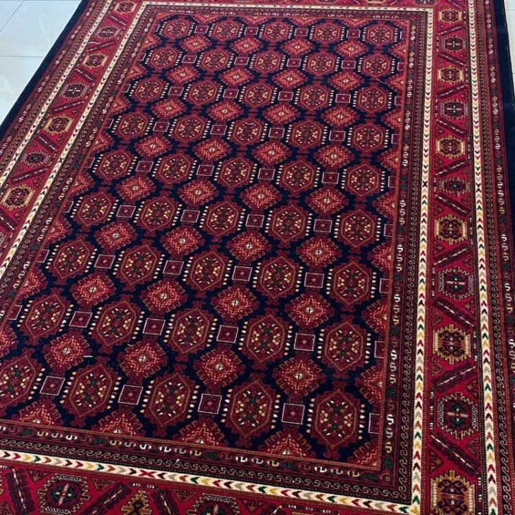 فرش4متری ماشینی جدید کاشان کلکسیون بلوچ سرمه ایی مناسب دکوراسیون لوکس