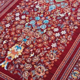فرش 9متری ماشینی 700شانه جدید کاشان نقشه زیبای قصرلاکی مناسب دکوراسیون خاص(2عددی)