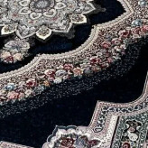 فرش ماشینی 12متری 700شانه اکریلیک سنگین وزن نقشه باغ معلق سرمه ایی بافت نرم وزیبا