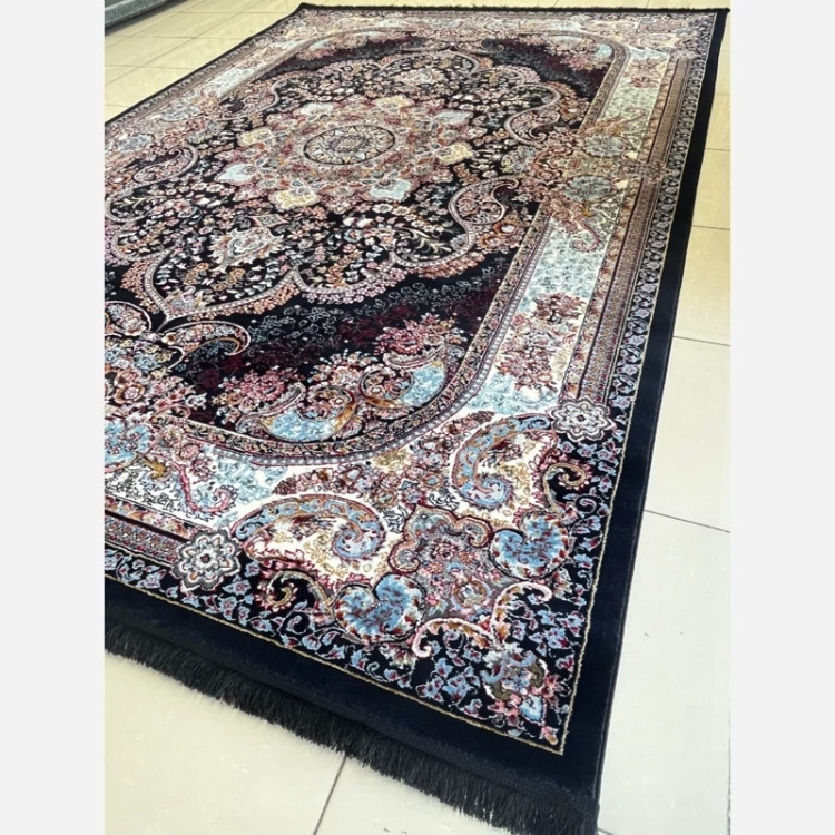 قالیچه4متری جدید8رنگ کاشان کلکسیون الگا سرمه ایی مناسب دکوراسیون لوکس