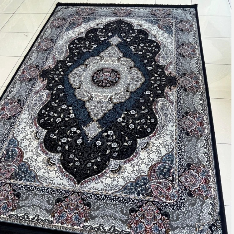 فرش ماشینی 4متری نقشه 8رنگ سوگندسرمه ایی مناسب دکوراسیون خاص