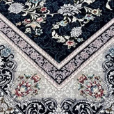 فرش ماشینی 12متری700شانه نخ اکریلیک پرزبلندسنگین وزن کاشان نقشه افشان سرمه ایی بافت نرم و زیبا