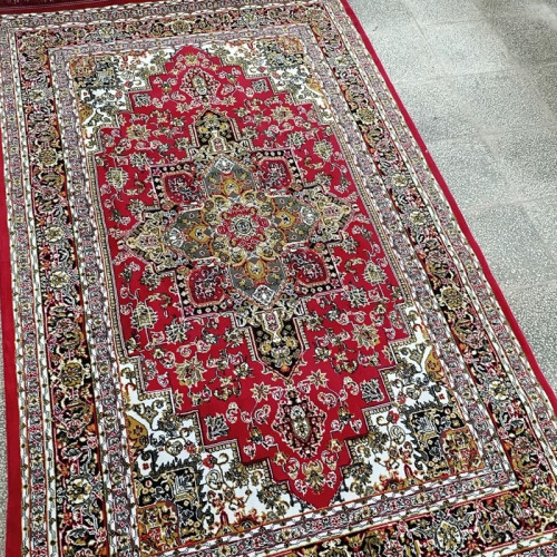 فرش 9متری ماشینی اقتصادی کاشان نقشه هریس لاکی