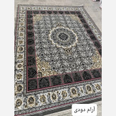 فرش ماشینی اقتصادی 12متری کاشان نقشه آرام دودی