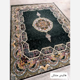 فرش ماشینی 6متری اقتصادی کاشان نقشه هالیدی مشکی