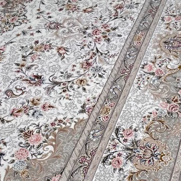 فرش ماشینی 1200شانه 9متری ضخیم کاشان نقشه افشارکرم مناسب دکوراسیون لوکس