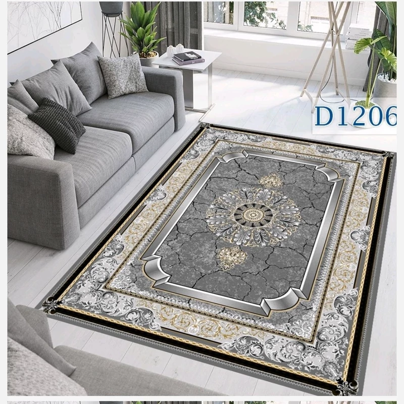 فرشینه مخمل ترک طرح گبه ترنج سبز