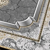 فرشینه مخمل ترک طرح گبه ترنج سبز