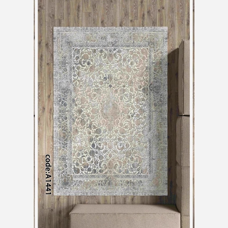 فرشینه مخمل ترک 4متری جدید طرح گبه بژکد11