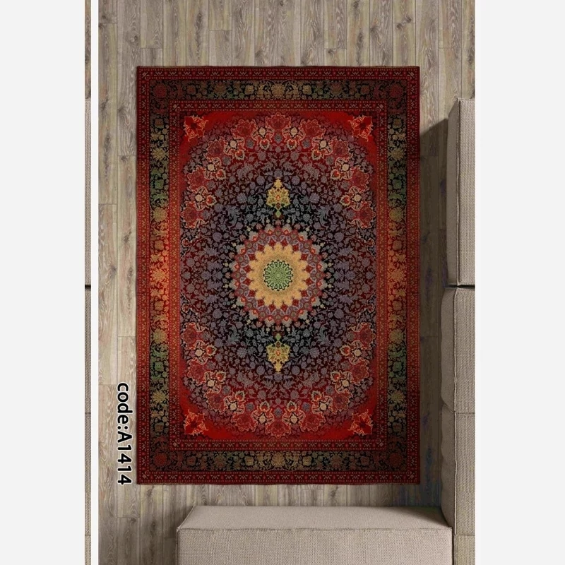 فرشینه 4متری مخمل ترک طرح گبه لاکی طراحی خاص کد19