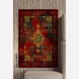 فرشینه 1در1/5مخمل ترک طرح گبه لاکی طراحی زیبا