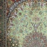 فرشینه مخمل ترک 4متری(1/5در2/25) طرح گبه سبزمناسب دکوراسیون لوکس