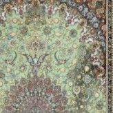 فرشینه مخمل ترک 4متری(1/5در2/25) طرح گبه سبزمناسب دکوراسیون لوکس