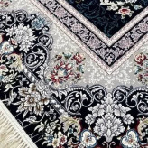 فرش9متری ماشینی 700شانه اکریلیک سنگین وزن کاشان نقشه افشان سرمه ایی مناسب جهیزیه