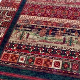 گلیم فرش ماشینی 4متری پرزدار بلوچی سبزکاشان مناسب دکوراسیون لوکس کد4112