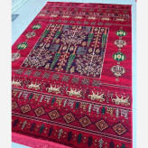 قالیچه 4متری پرزدار 8رنگ ماشینی کاشان کلکسیون بلوچی زرشکی کد4111