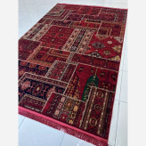 قالیچه 4متری پرزدار(گبه)8رنگ جدیدکاشان کلکسیون بلوچی زرشکی بافت نرم و زیبا