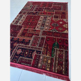 قالیچه 4متری پرزدار(گبه)8رنگ جدیدکاشان کلکسیون بلوچی زرشکی بافت نرم و زیبا