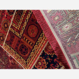 قالیچه 4متری پرزدار(گبه)8رنگ جدیدکاشان کلکسیون بلوچی زرشکی بافت نرم و زیبا