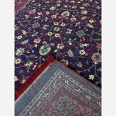 گلیم فرش 4متری پرزدار ماشینی کاشان کلکسیون بلوچی سرمه ایی کد2002