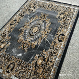 قالیچه4متری جدید کاشان نقشه ژیوا مشکی (2عددی)