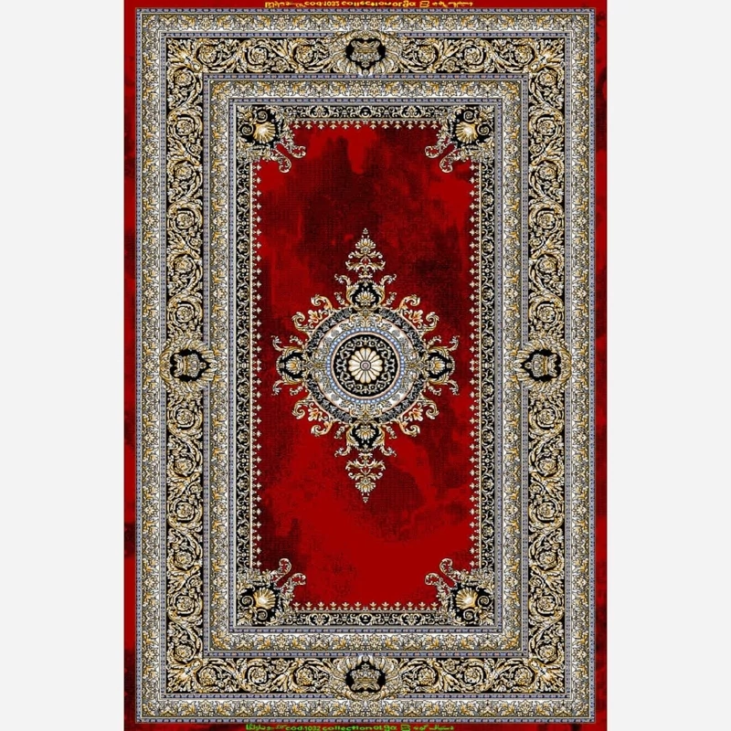 فرش ماشینی 9متری جدید کاشان نقشه ژیوا لاکی کد1032
