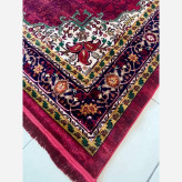 قالیچه 4متری ماشینی کاشان کلکسیون بلوچ زرشکی مناسب دکوراسیون لوکسکپ4114