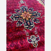 قالیچه 4متری ماشینی کاشان کلکسیون بلوچ زرشکی مناسب دکوراسیون لوکسکپ4114