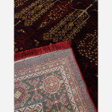 قالیچه گلیم 4متری پرزدار کاشان کلکسیون بلوچ سرمه ایی مناسب دکوراسیون خاص کد4108