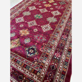 قالیچه 4متری پرزدار جدید کاشان کلکسیون بلوچ زرشکی بافت نرم و خاص