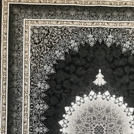 فرش 12متری 700شانه ماشینی کاشان نقشه زیبای مهرسرمه ایی مناسب دکوراسیون خاص