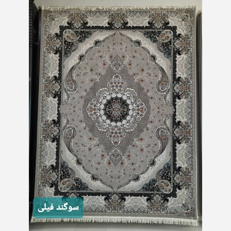 فرش ماشینی 12متری جدید کاشان نقشه زیبای سوگندفیلی مناسب جهیزیه