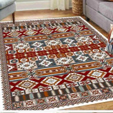 فرشینه مخمل ترک 4متری طرح گبه سنتی مناسب دکوراسیون لوکس