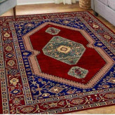 فرشینه مدرن 2متری مخمل ترک هازان طرح گبه لاکی