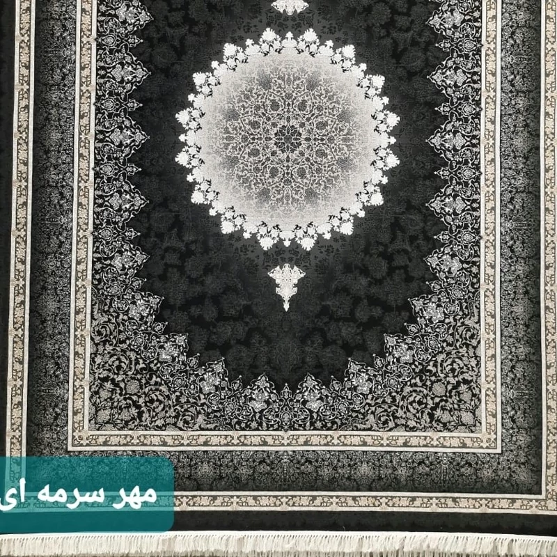 فرش ماشینی 700شانه 9متری کاشان صددرصد نخ اکریلیک نقشه مهرسرمه ایی