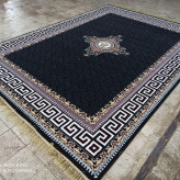 فرش 9متری ماشینی کاشان نقشه ورساچ سرمه ایی (2عددی)