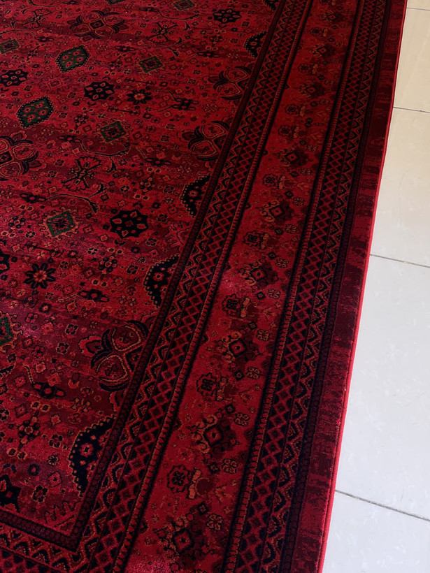 گلیم لاکی۴ متری ماشینی پرزدار کاشان کلکسیون بلوچی (گبه) کد۴۱۴۵