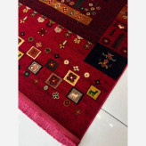 گلیم فرش پرزدار(گبه) 4متری کاشان کلکسیون بلوچ لاکی بافت نرم و زیبا کد4106