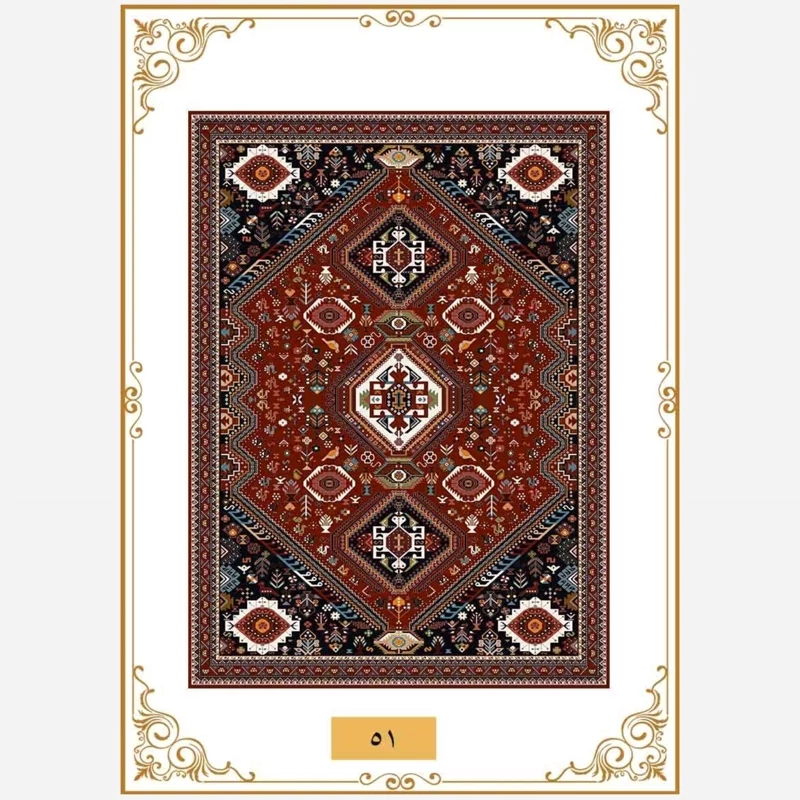 فرشینه مدرن مخمل ترک طرح گبه لاکی(ارسال رایگان)