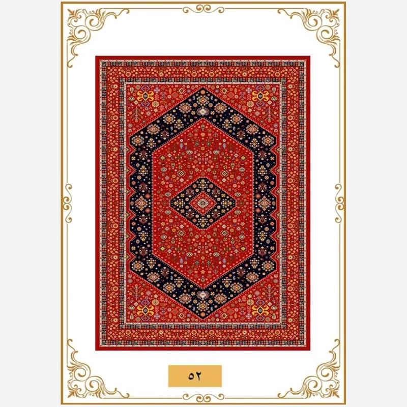 فرشینه مدرن 2متری مخمل ترک طرح گبه سنتی (ارسال رایگان)