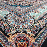 فرش ماشینی700شانه6متری کاشان نقشه بهشت سرمه (2عددی)
